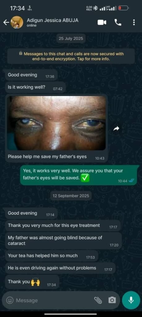 WhatsApp message from a customer